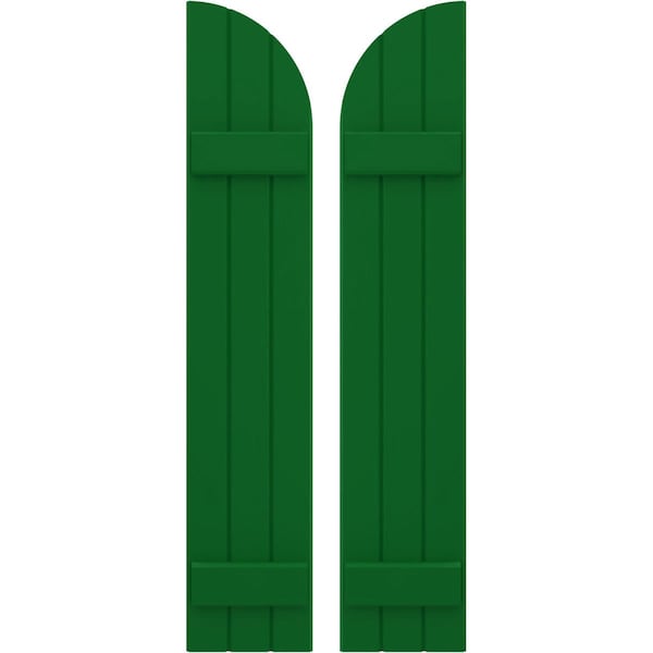 Ekena Millwork Americraft 3-Board (2 Batten) Wood Joined Board-n-Batten Shutters w/ Arch Top, ARW101BQ311X77HGH, PR ARW101BQ311X77HGH - main